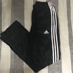 Adidas, 3-stripe, rip stop style pants, Sm